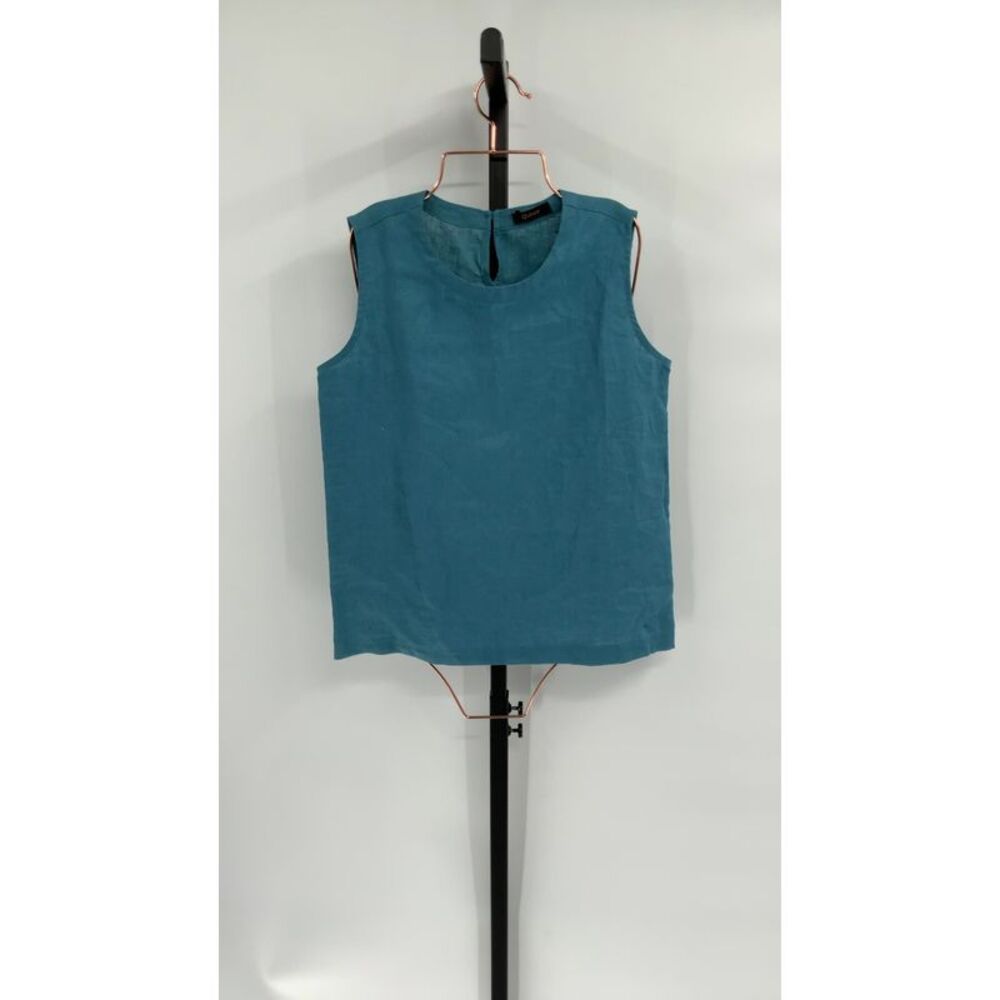 Quince Teal Sleeveless Linen Top